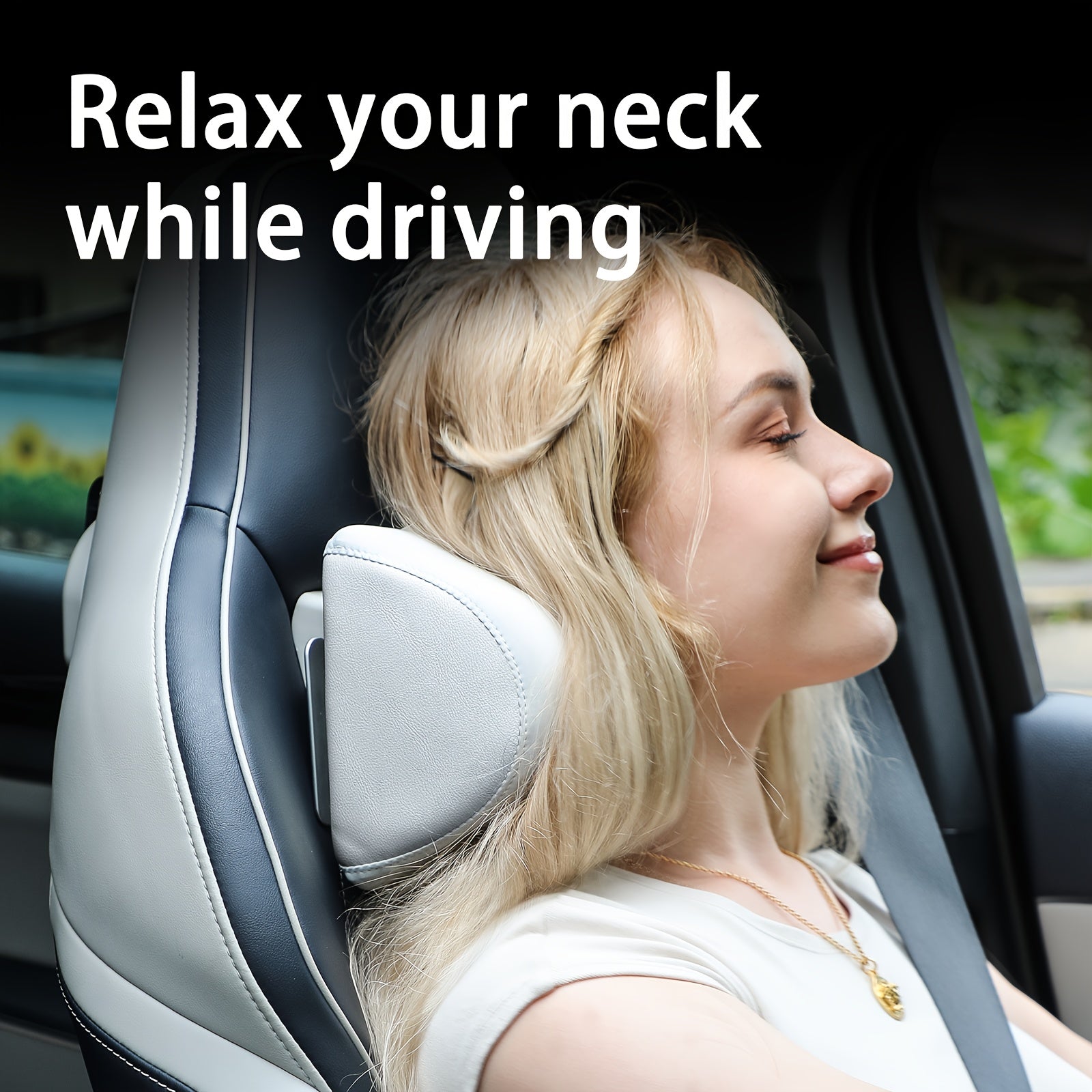 Adjustable Car Neck Pillow Memory Foam Headrest Support for Dolphin Seats