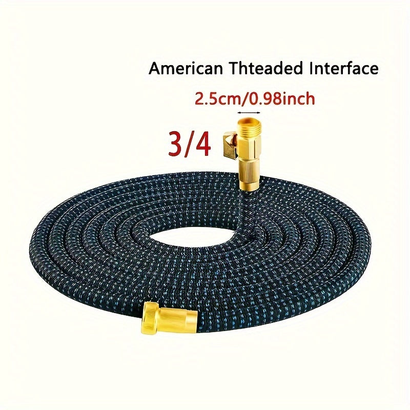 Прочный резиновый выдвижной садовый шланг для высоконапорной мойки автомобилей и орошения, с резьбой по американскому стандарту, доступный в различных длинах.
