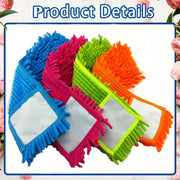 Uy tozalash uchun almashtirish matosi bilan 4 rangdagi Chenille Flat Mop Heads