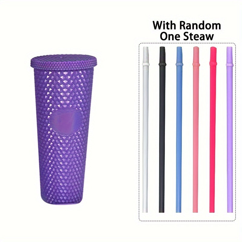 3 бутылки для воды с соломкой Durian Texture, многоразовые - двойной слой пластика, без BPA, пастельный розовый и голубой, 450 мл/700 мл/1100 мл для путешествий, фитнеса, кемпинга и повседневного использования