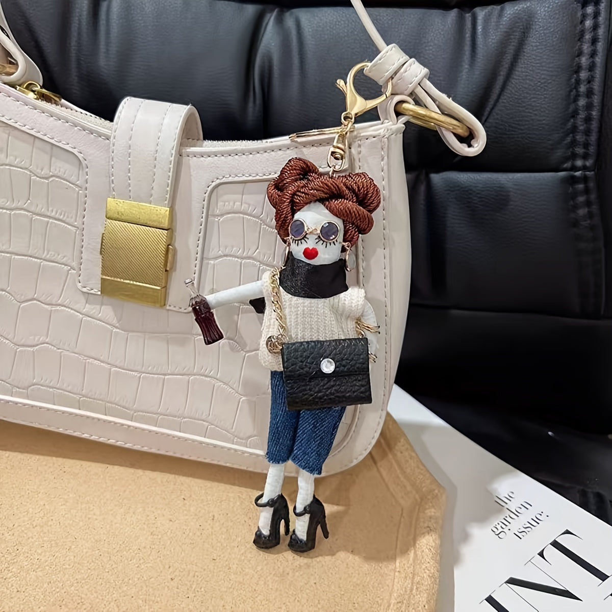 Llavero de tela bonito para mujer, bolso, mochila, llavero de coche, colgante, regalo