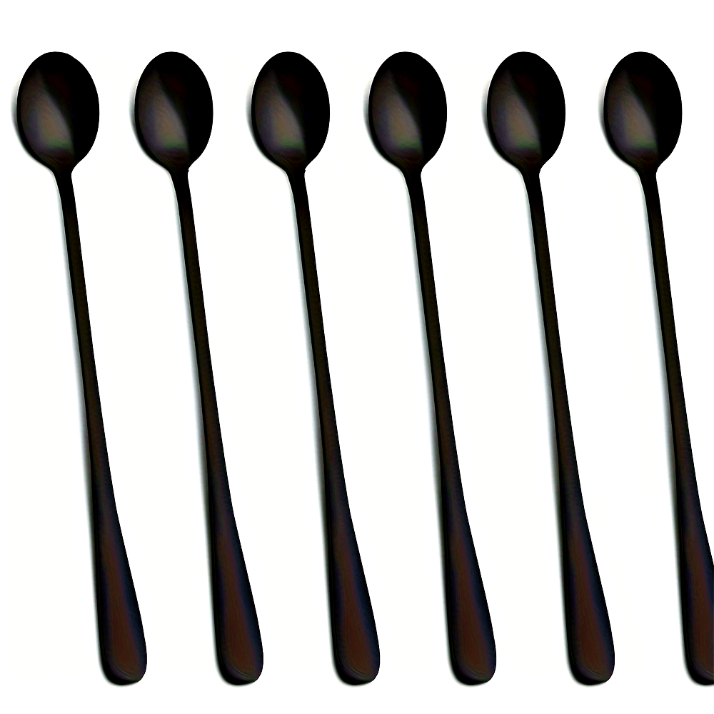 Juego de 6 cucharas de acero inoxidable con mango largo para té helado, cócteles y café