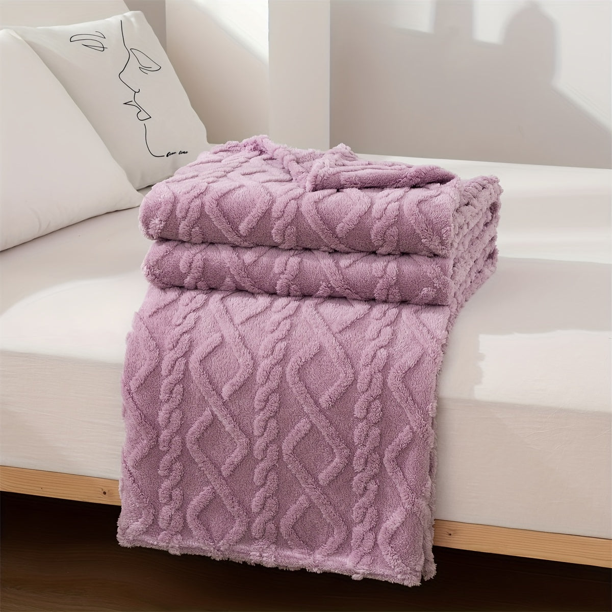 Cozy Embossed Sweater-Style Blanket for Winter and Holiday Occasions
