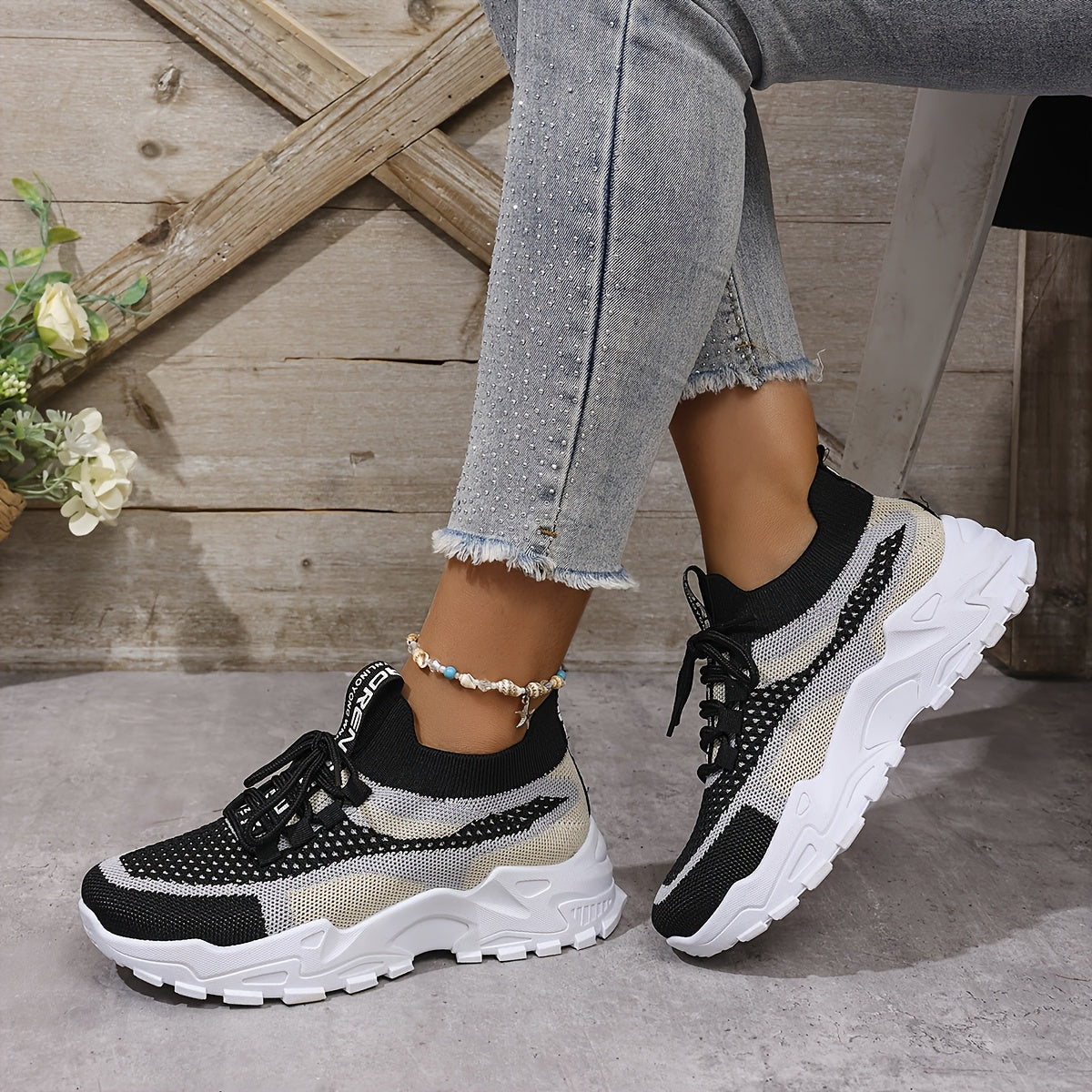 Men Breathable Casual Sports Shoes Comfortable Lightweight Black