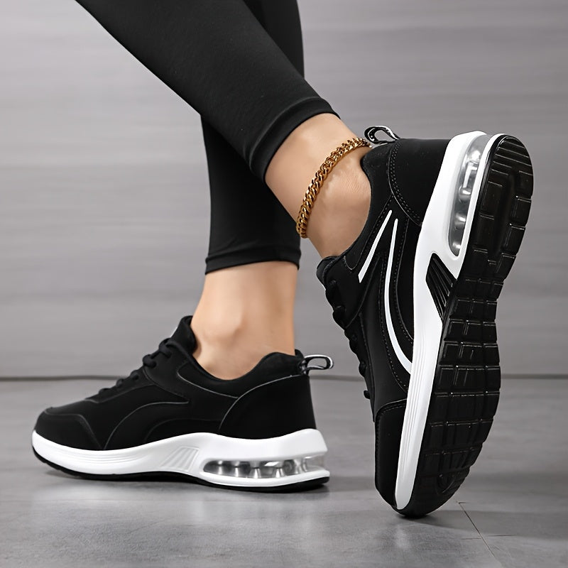 Women's Casual Sneakers Non-Slip Waterproof Microfiber Lace-Up PU Sole All-Season