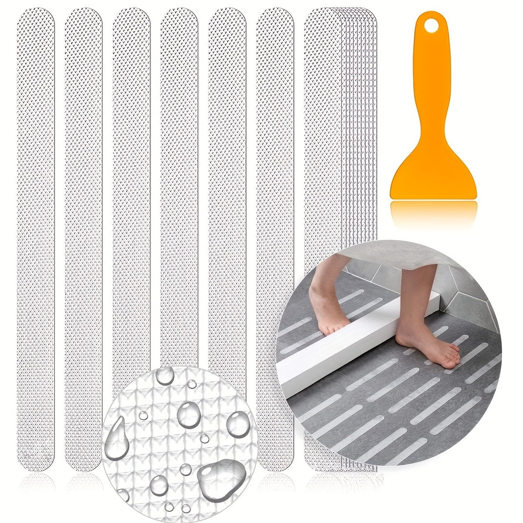 Set of 24 Non-slip Bathroom Shower Treads Bathtub Safety Strips with Adhesive