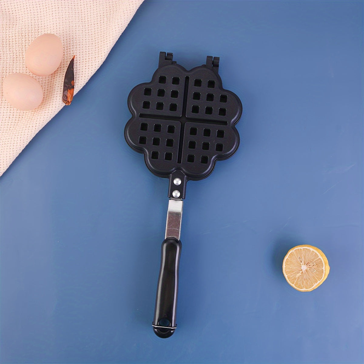 Сердцевидная форма для вафель для газовых плит, антипригарная, двусторонняя, кухонный аксессуар