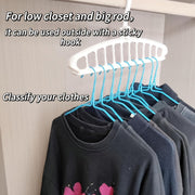 Pack de 2 perchas de plástico blancas para ropa y suéteres, organizador de armario que ahorra espacio