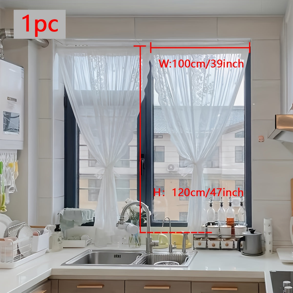 White Romantic Lace Sheer Curtain for Living Room Balcony and Door