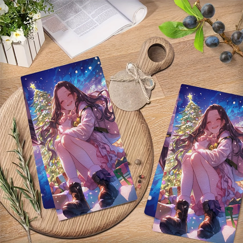 Пара из 2 ультрамягких кухонных полотенец, которые добавляют блеск вашим вечерам. Эти высокоабсорбирующие полотенца для посуды и рук идеально подходят для праздничного декора. Они стираются в машине и имеют размеры 40,64x60,96 см.