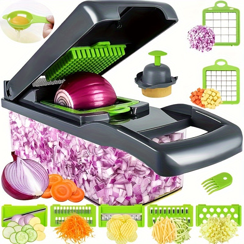 Kitchen Slicer Set 14/16 Pieces Manual Vegetable Cutter Dicer Shredder Plastic