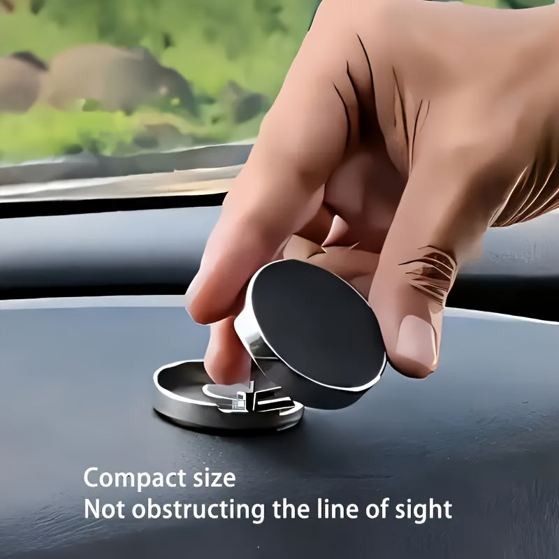 Magnetic Car Phone Holder Aluminum Alloy 360° Rotation Dashboard Mount