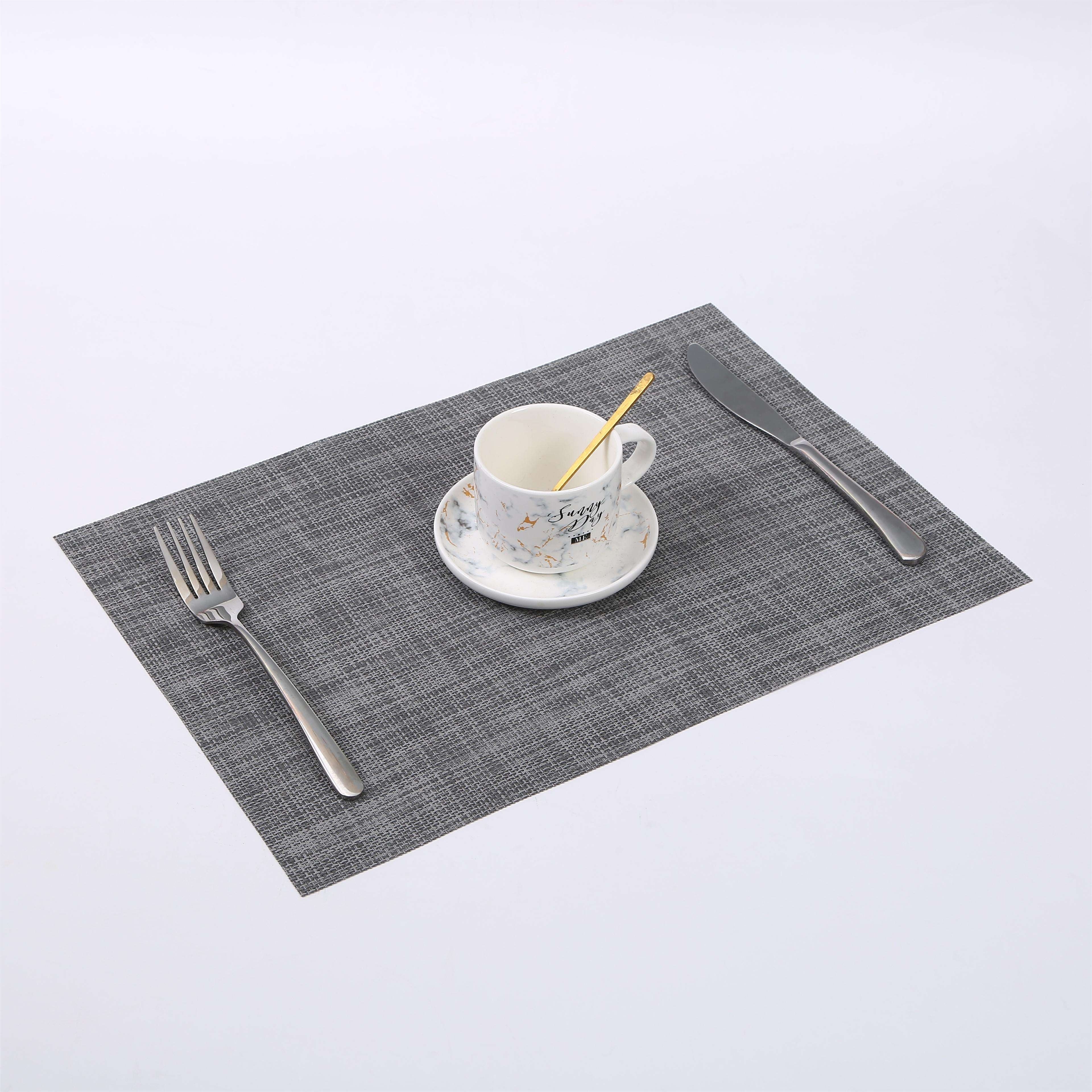 8-Pack Washable PVC Square Placemats Indoor Outdoor Bright Finish