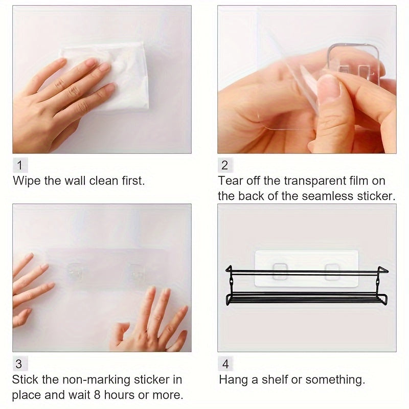 6-Pack Modern Plastic Wall Hooks for Kitchen and Bathroom Storage