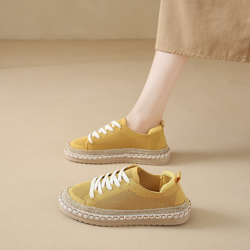 Women Canvas Loafers All-Season Casual Shoes Breathable Rubber Sole