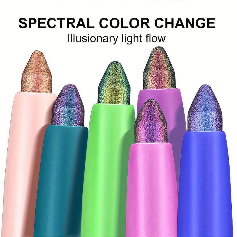 Women Color-Shifting Eyeshadow and Eyeliner Stick Waterproof Long-Lasting Vibrant Orange Pink Purple Green