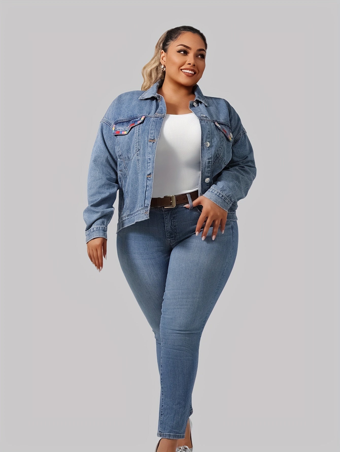 Plus Size Women's Ribbed Thermal Vest with Built-in Cup Pads for Autumn Winter