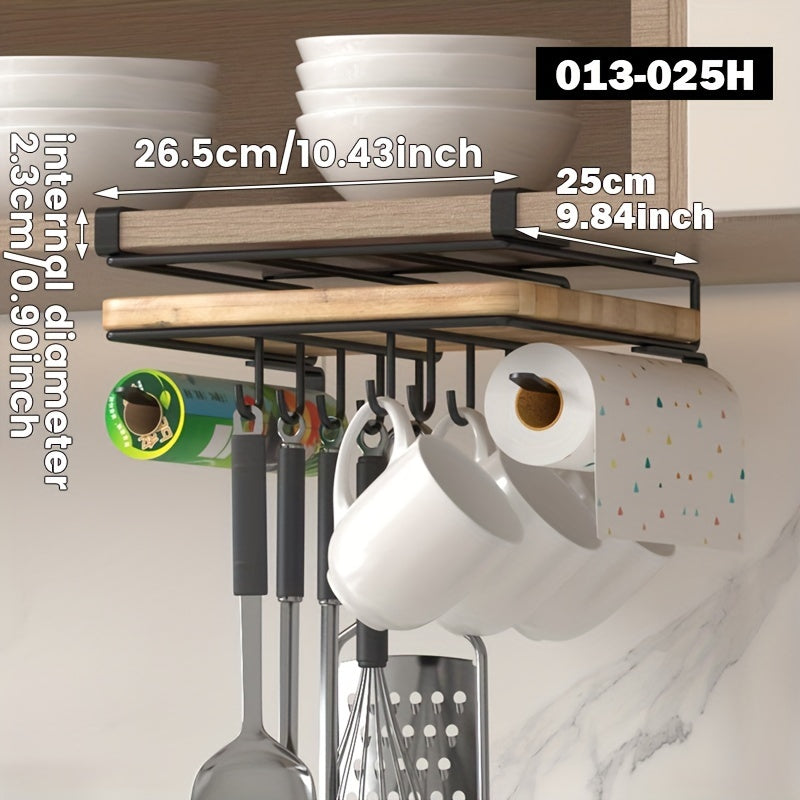 O'zingizning oshxonangiz va hammomingizni osonlik bilan tashkil qiling, 1 dona joyni tejovchi oshxona tokchasi bilan, kesish taxtasi, qozon qopqog'i va shkaf eshigi osish imkoniyati bilan.