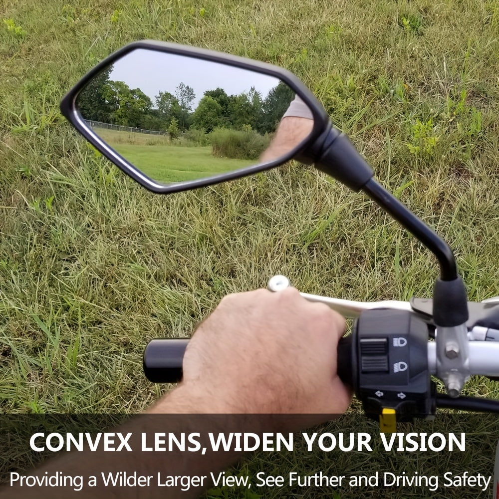 Set of 2 Motorcycle Rearview Mirrors 10Mm Universal for ATV UTV Scooter