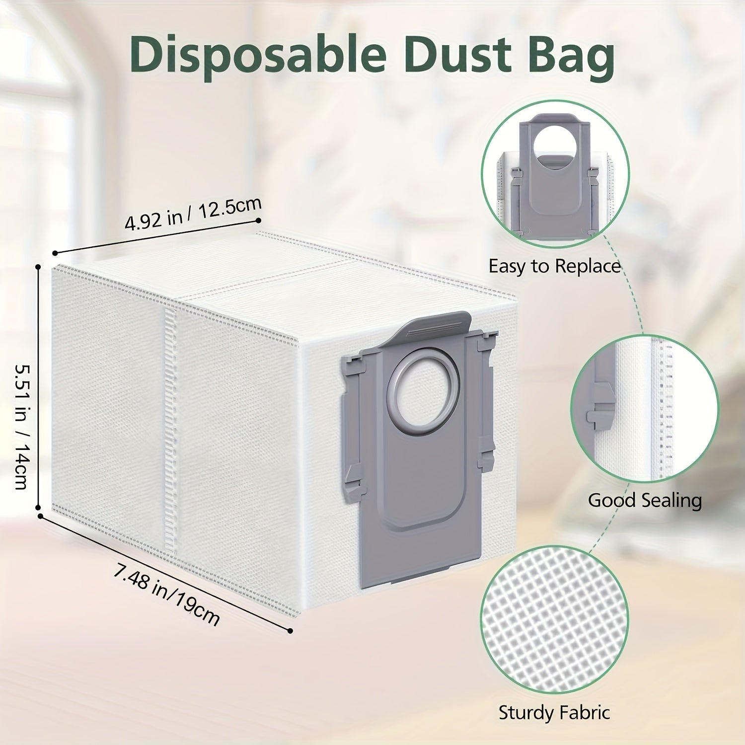 Roborock S8 Max/MaxV Ultra aksessuar to'plami o'z-o'zini tozalovchi cho'tka, 4 ta mini mop, HEPA filtri, yon cho'tka va vakuum sumkasini o'z ichiga oladi.