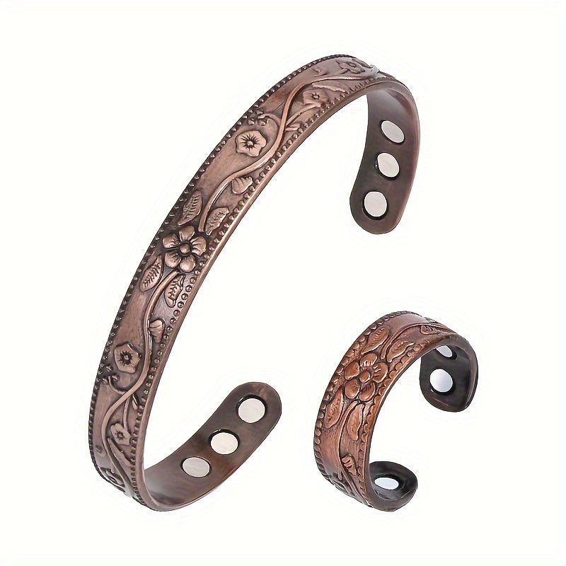 Erkaklar va ayollar uchun sozlanadigan uzuk va bilakuzuk to'plami, 2 ta buyum