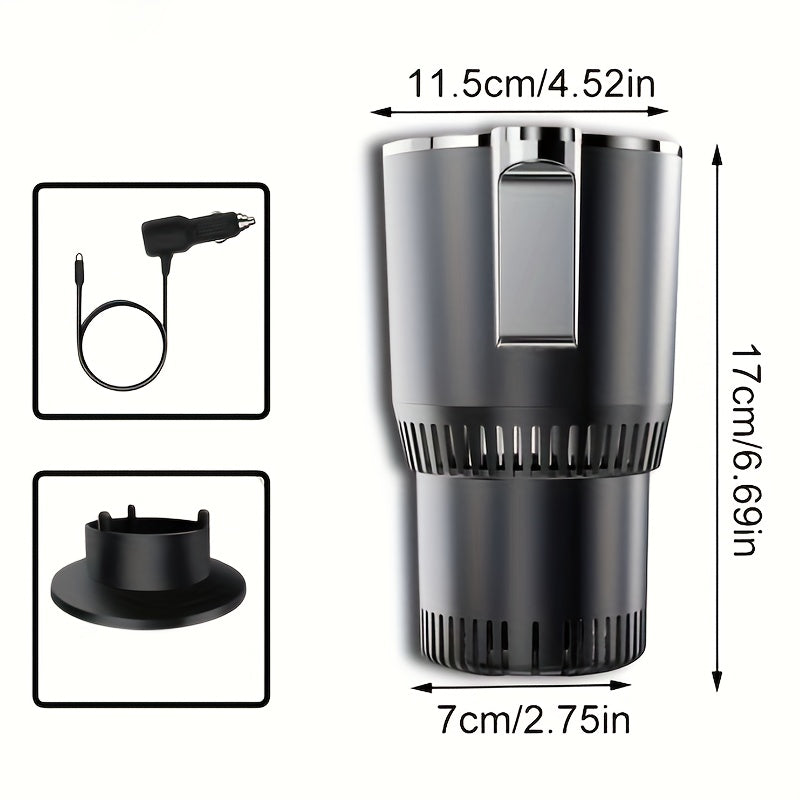2-in-1 Car Cup Cooler and Heater Black with LED Display Travel Drinkware