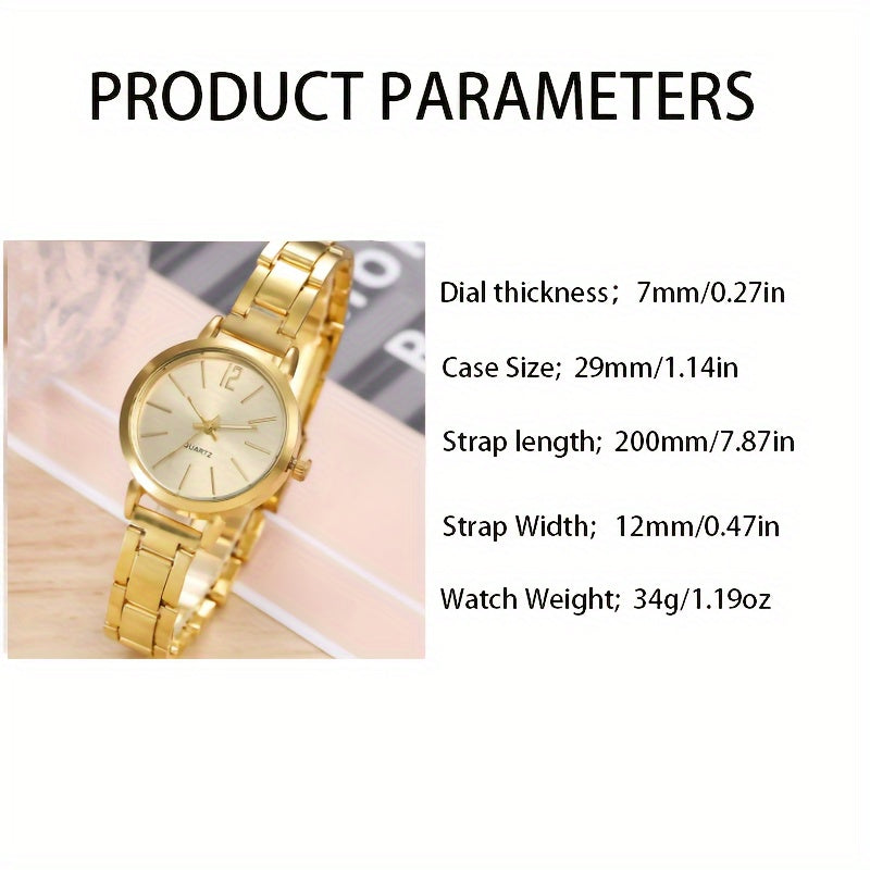 Set of Two Round Quartz Watches with Zinc Alloy Straps and Cases, Gift for Special Occasions