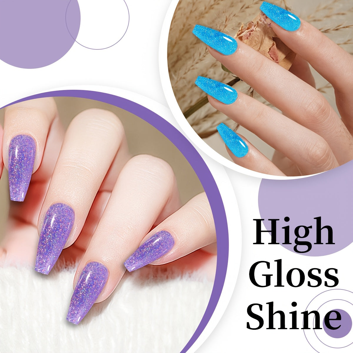 Vibrant Holographic Glitter Gel Nail Polish Long-Lasting Fast-Drying Alcohol-Free