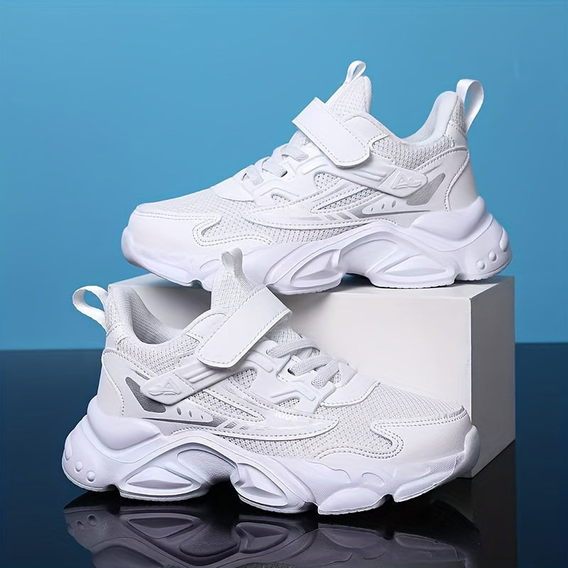 Boys Breathable Mesh Sneakers Low Top Hook and Loop Closure for Spring Fall