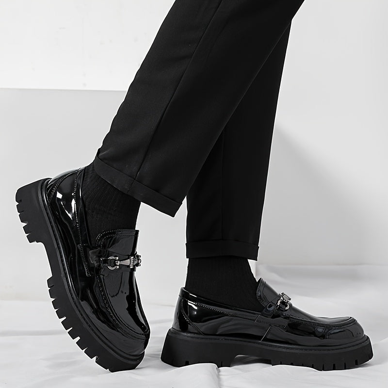 Men's Casual Loafers Faux Leather Round Toe Rubber Sole All-Season