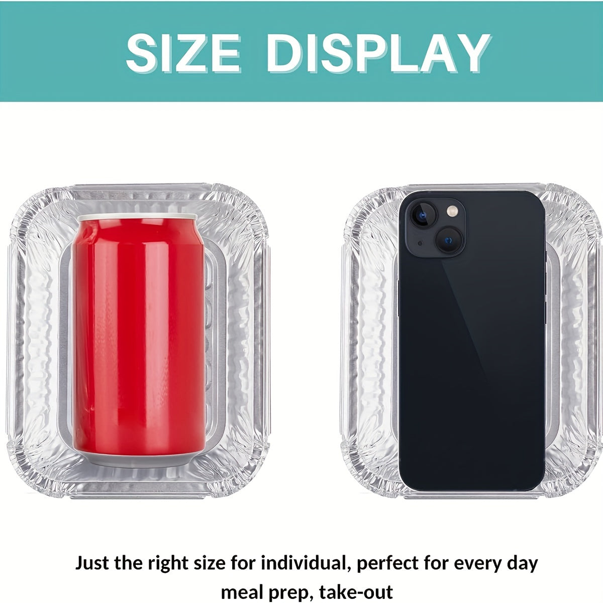 Pack of 20/50 Aluminum Foil Pans with Lids, 14.99cm x 11.94cm, Food Storage and Cooking