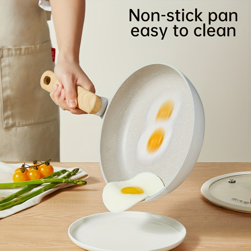 1 dona COOKER KING Restoran Non-Stick Qovurish Panasi, 9.45 Dyum/24 Sm Shisha Qopqoq bilan, Toksik Bo'lmagan, PTFE va PFOA dan Ozod, Induksiyaga Tayyor, Barcha Pishirish Plitalari bilan Mos Kelayotgan