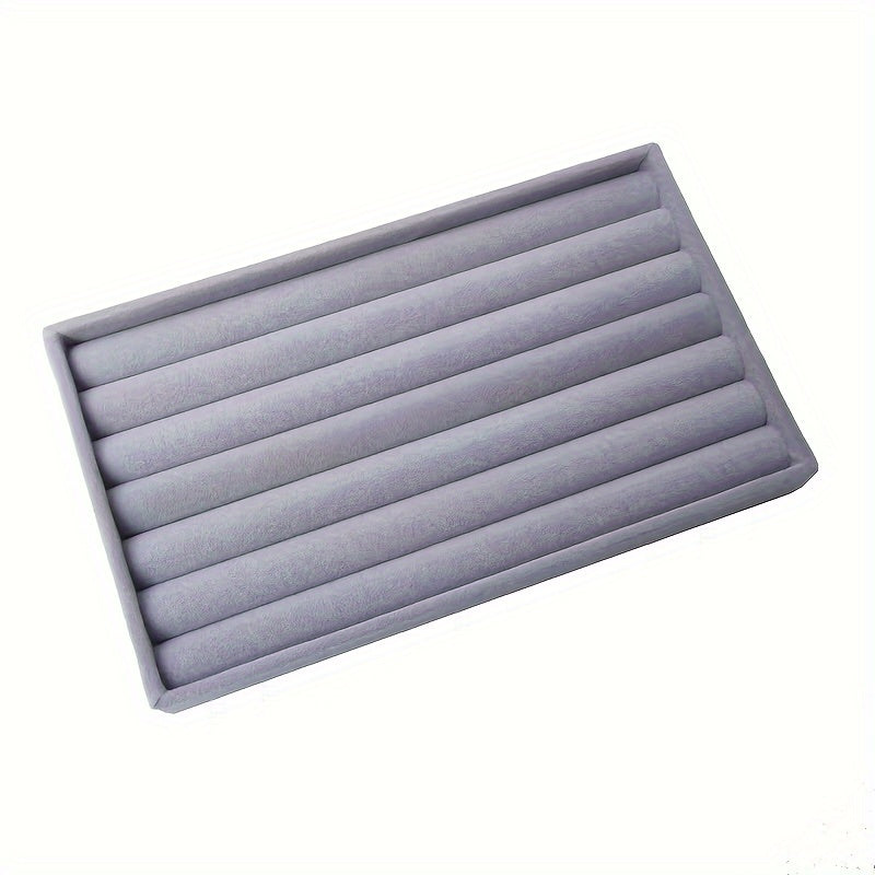 Flannel Jewelry Organizer Tray with Stackable Drawer Dividers for Earrings Necklaces and Bracelets