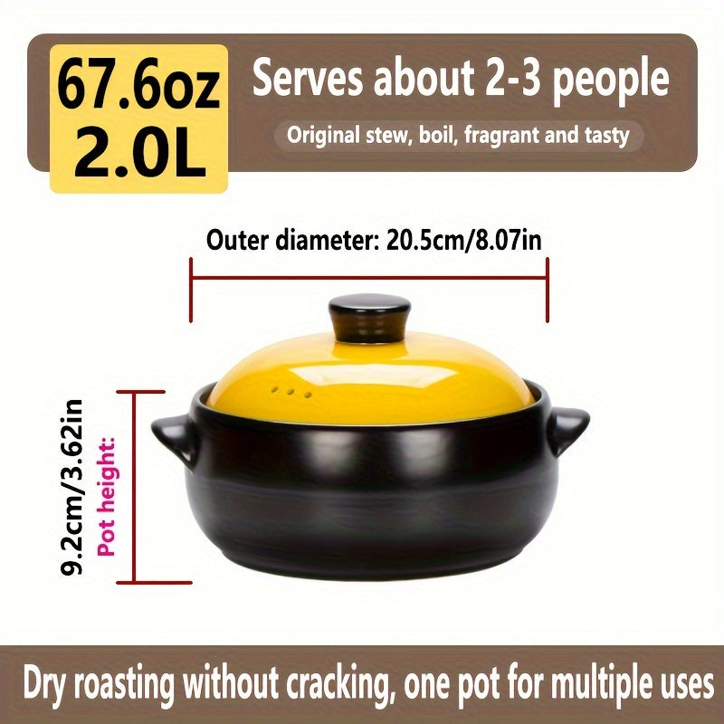 Ceramic Cookware Casserole Pot with Lid Non-Stick Durable for Home and Restaurant Use