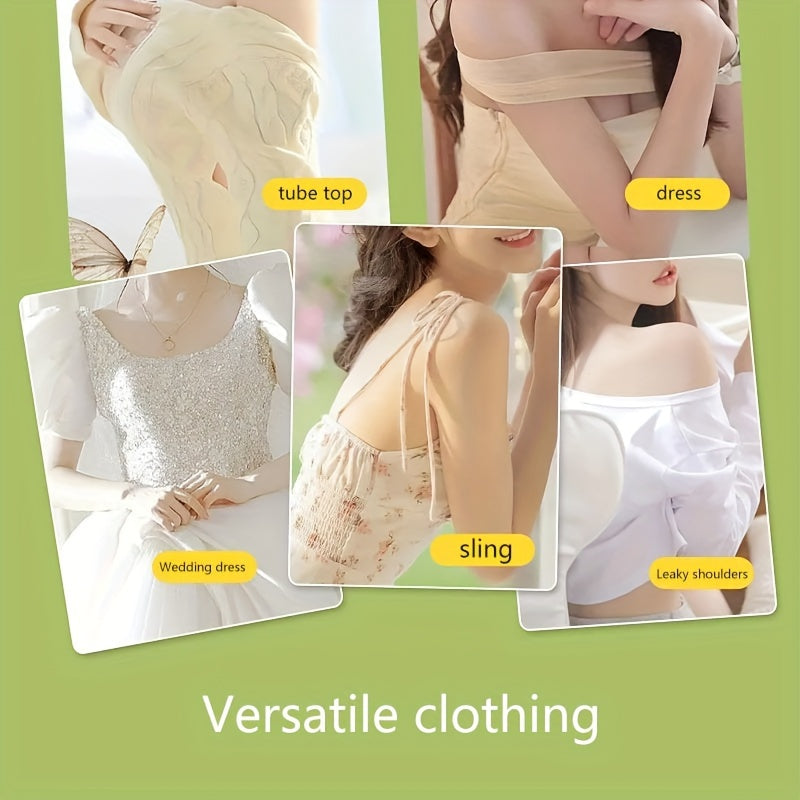 Self-Adhesive Strapless Lifting Bras for Women Pack of 2 Seamless Silicone Polyester Support Underwear