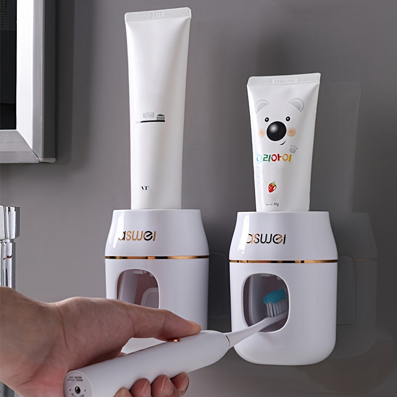 Wall-Mounted Automatic Toothpaste Dispenser for Bathroom Organization