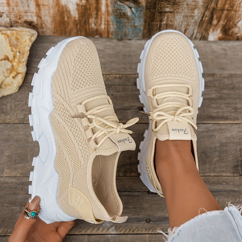 Women's Breathable Knit Sneakers Non-Slip Lightweght Casual Walking Shoes