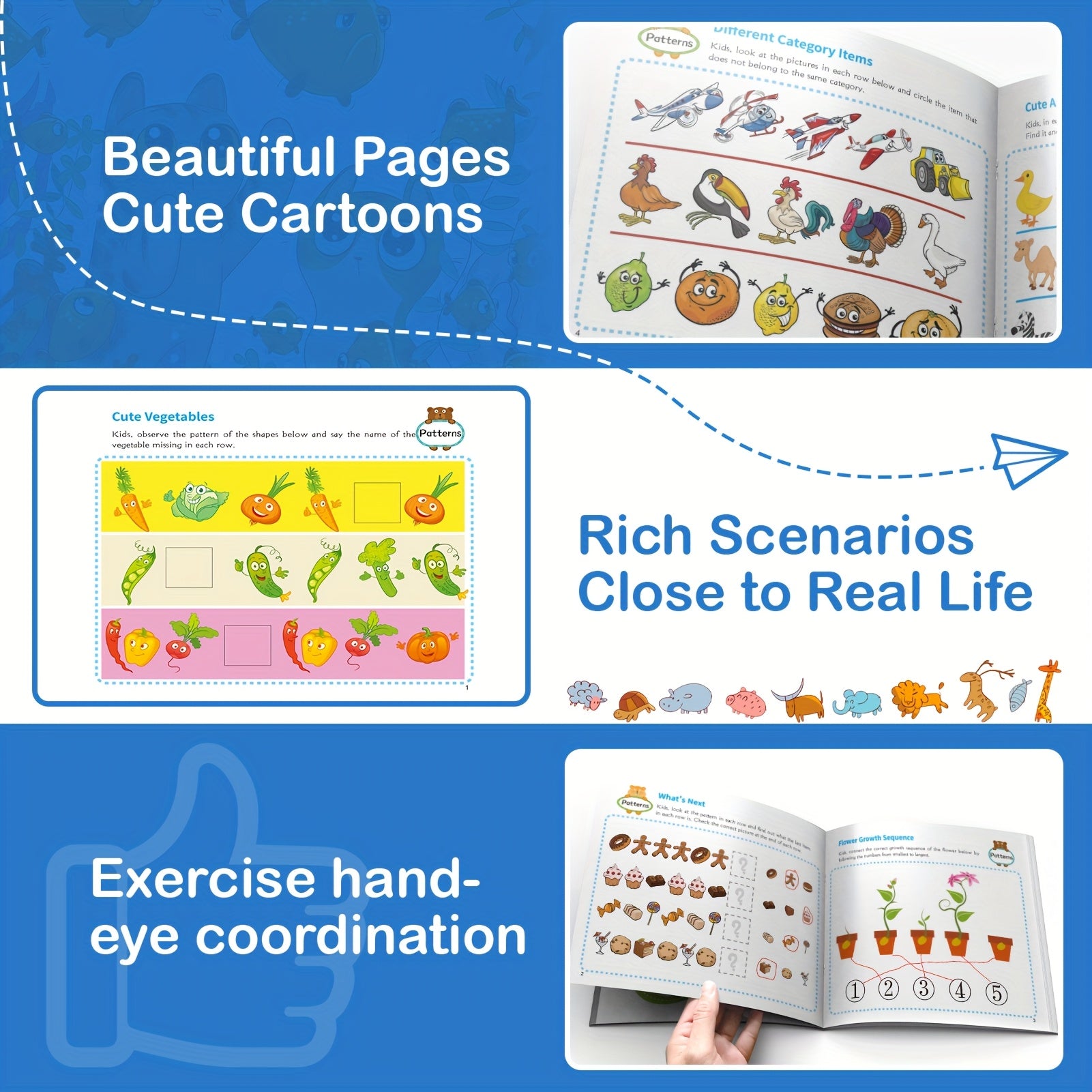 Engaging Focus Enhancement Activity Book for Kids Pattern Recognition Rule Following Brain-Boosting Workbook