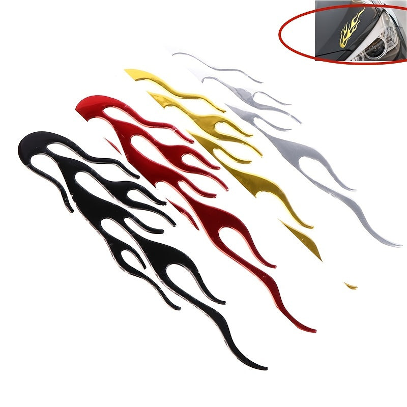 2Pcs Reflective Vinyl Flame Stickers for Cars and Motorcycles Decals