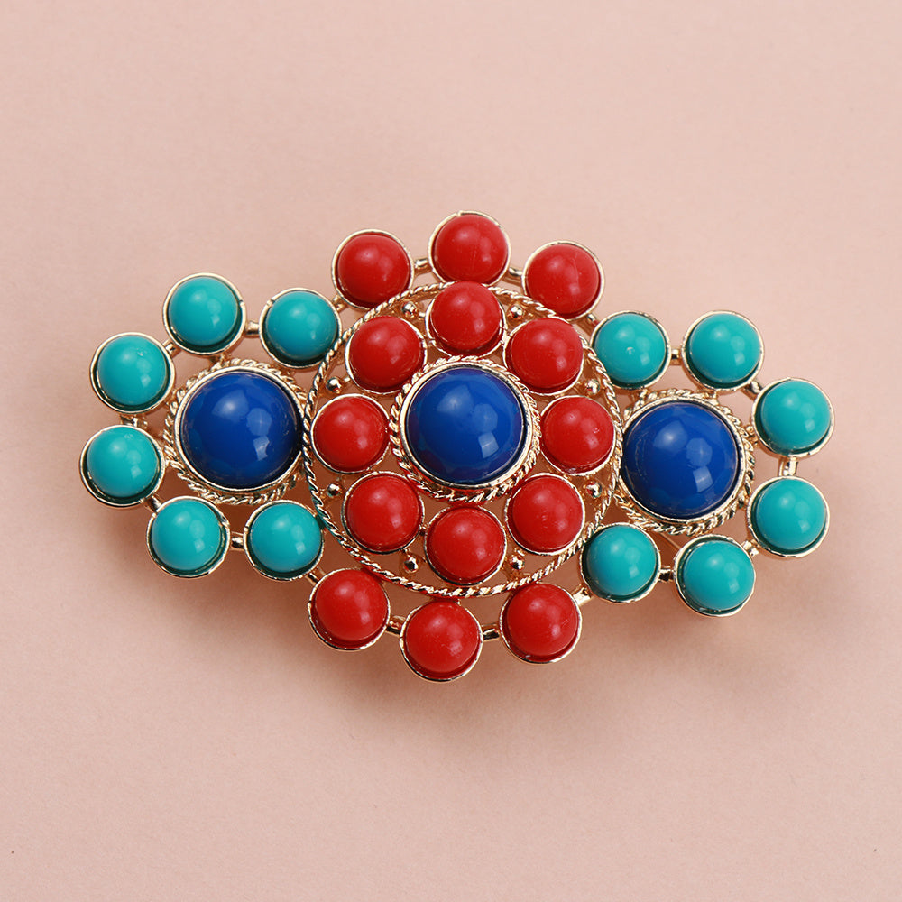 Ethnic Style Lotus Flower Brooch Irregular Shape Jewelry for Jackets Dresses Hats