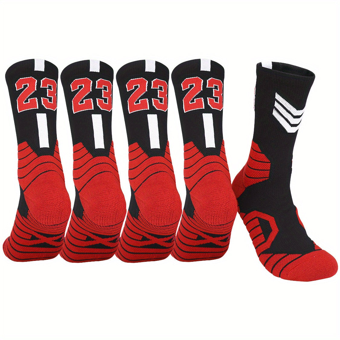 23 Pairs Thick Padded Basketball Athletic Sport Socks for Men Women Stripes