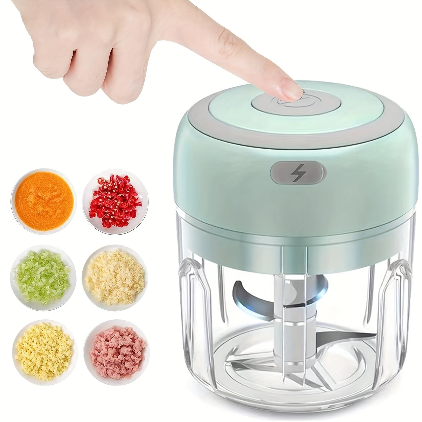 Компактный электрический измельчитель для продуктов, перезаряжаемый, для чеснока, лука, трав, овощей