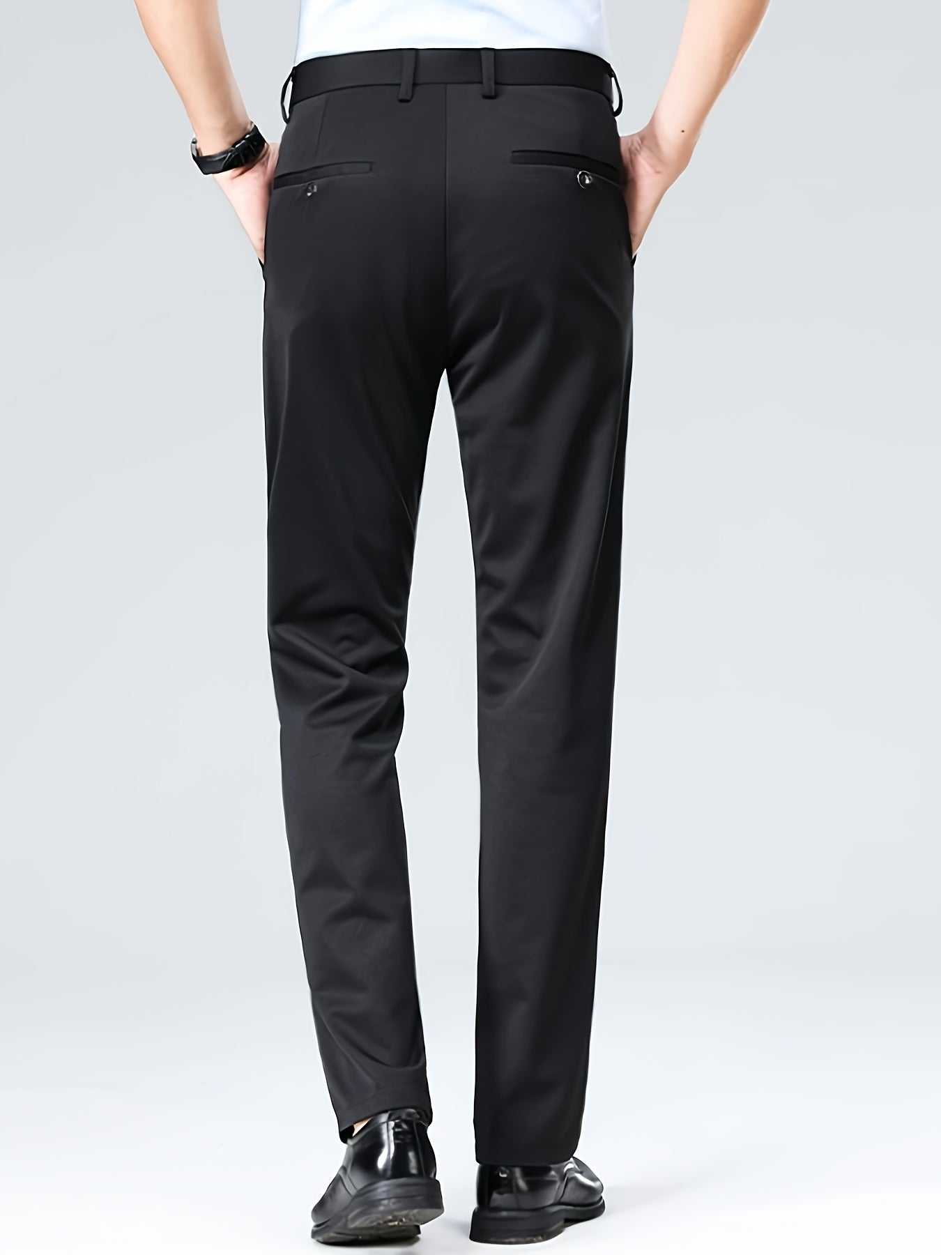Men's Casual Long Trousers Business Slacks Straight Leg Pants for Men