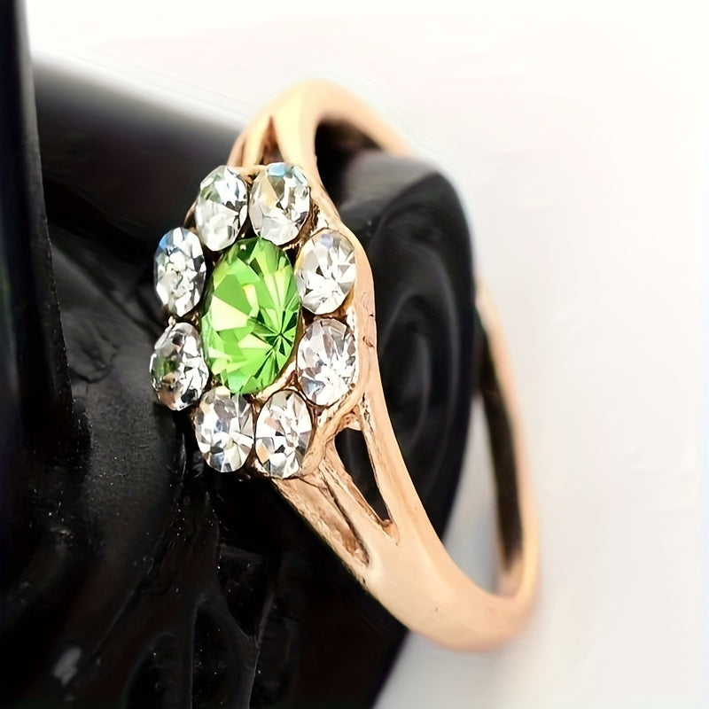 10 ta Vintage uslubidagi zanglamas po'latdan yasalgan halqalar to'plami Avstriya kristall rhinestones bilan bezatilgan - Har kuni va bayram kiyimlari uchun ideal