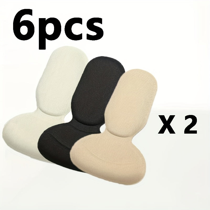 Women Heel Cushion Inserts 6 Pack Self-Adhesive Black Beige Comfort