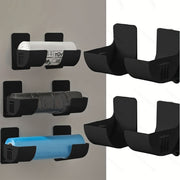 Juego de 4 estantes de almacenamiento para cocina autoadhesivos y montados en la pared para film transparente, bolsas de basura y paraguas