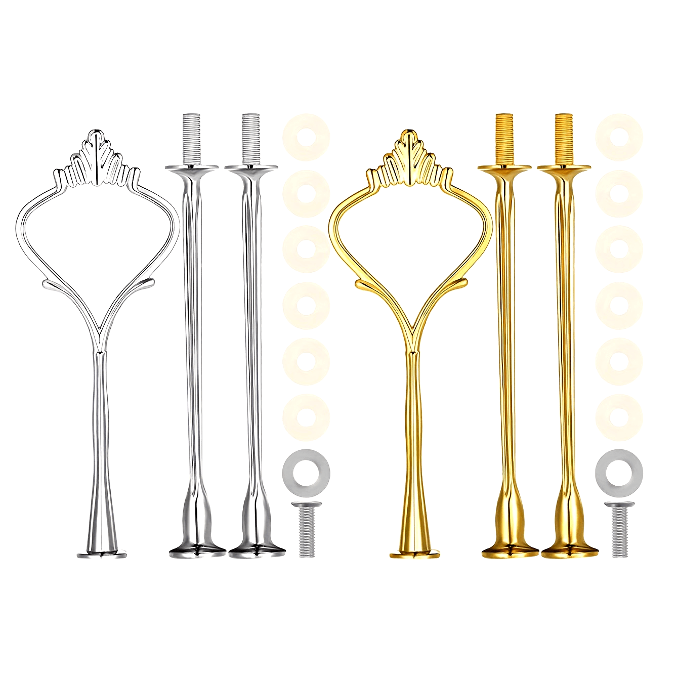 Gold and Silver Cake Stand Accessories 3-Tier Mold Crown Resin for Weddings and Parties