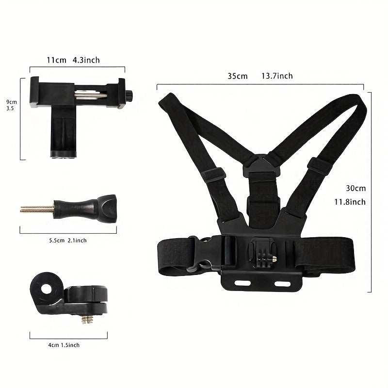 Chaleco con soporte para teléfono en el pecho para montar y disparar con dispositivo de perspectiva en primera persona