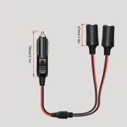 Avtomobil sigareta yong‘oqchi splitter adapteri Y-shakl 2 ro‘yxat 16AWG kengaytirish