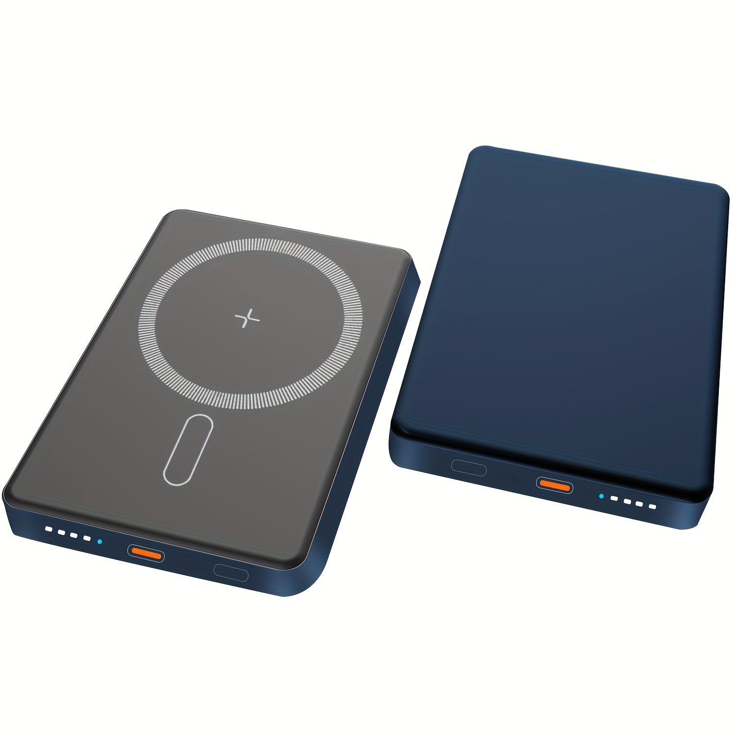 Алюминиевый беспроводной внешний аккумулятор с быстрой зарядкой для iPhone и Android, идеален для путешествий и экстренных ситуаций.